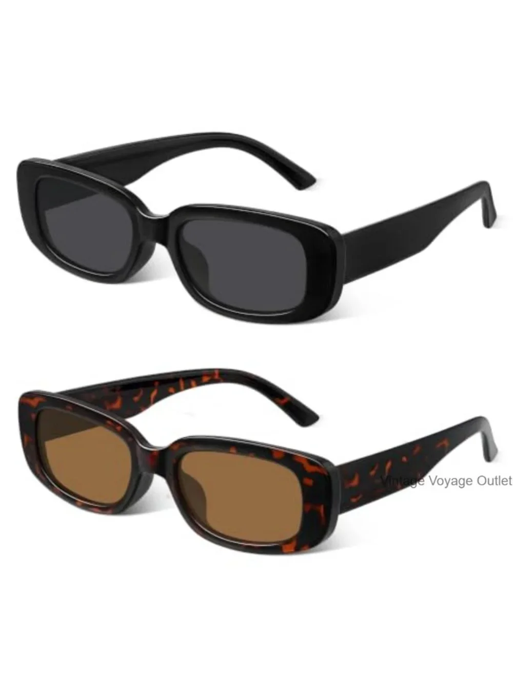 Retro Y2K Rectangle Sunglasses UV400 Protection Womens Mens